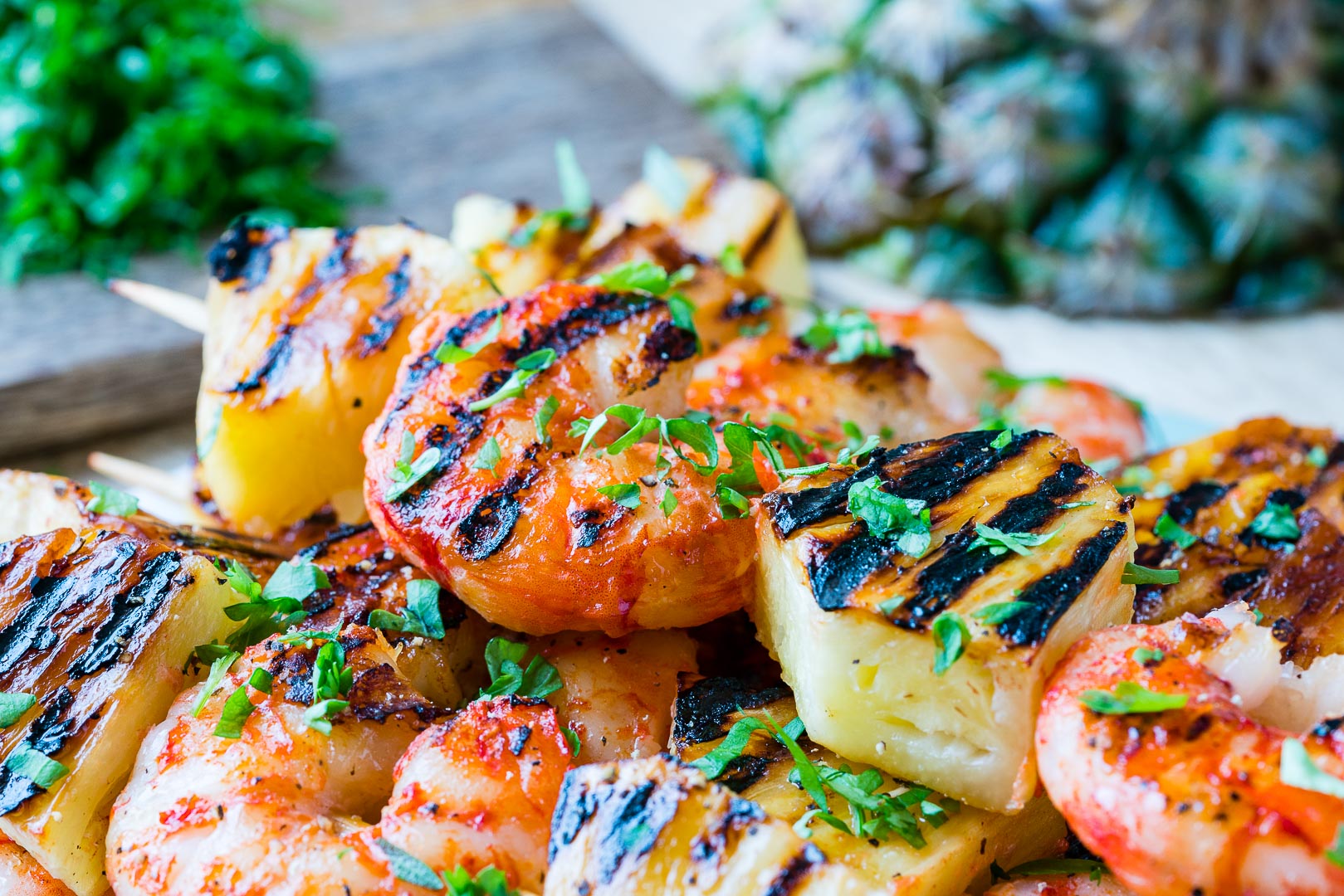 CleanFoodCrush Grilled Shrimp + Pineapple Kabobs Recipe