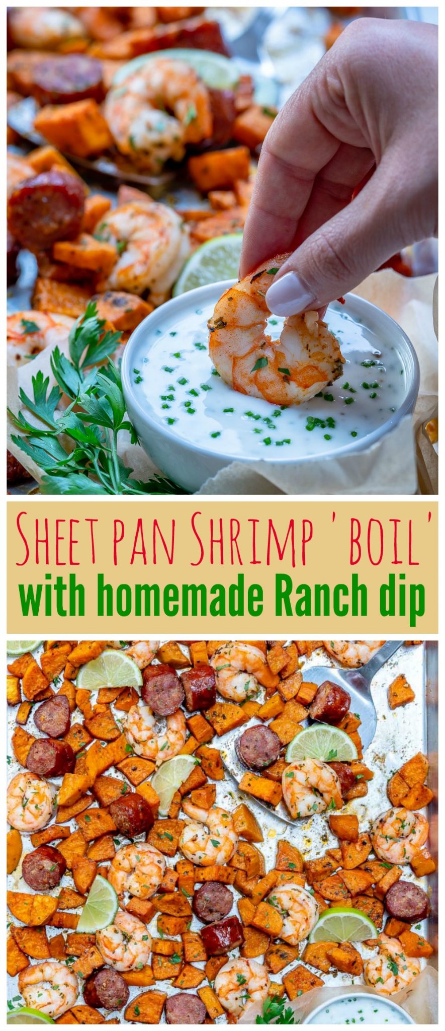 CleanFoodCrush Sheet Pan Shrimp Boil Ranch Sauce