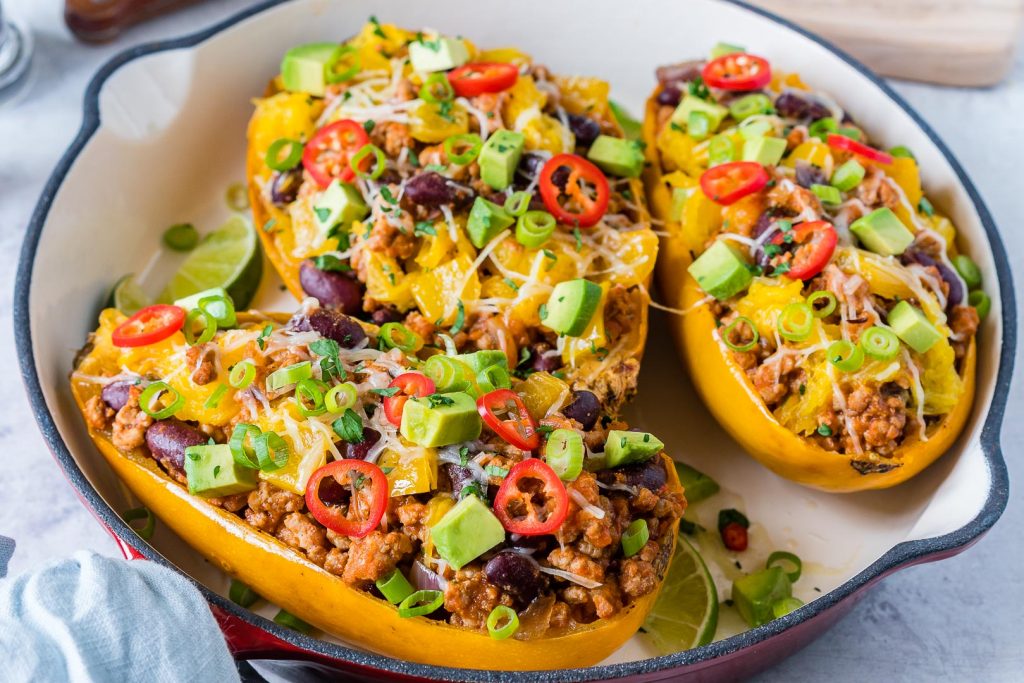 Taco Stuffed Spaghetti Squash Dinner Idea