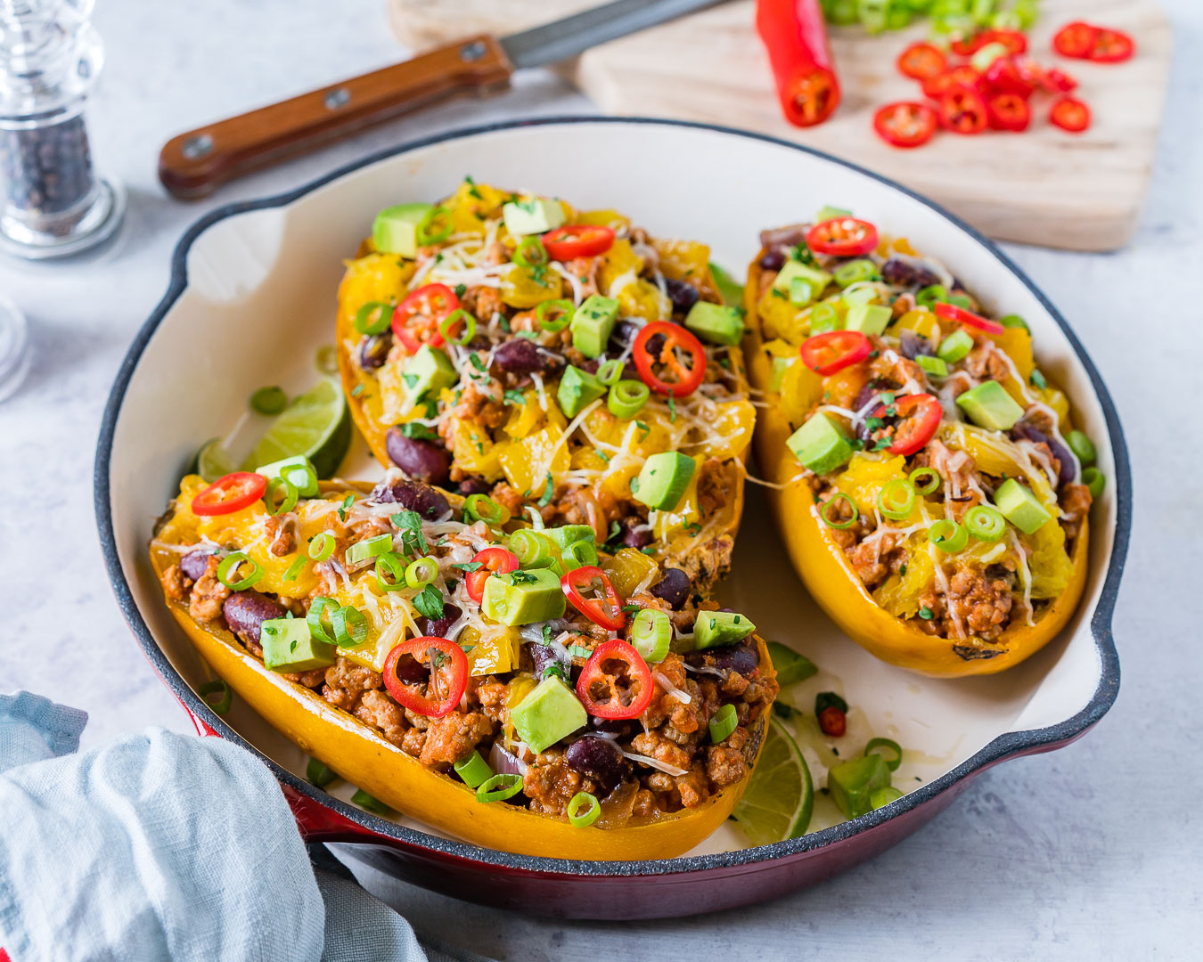 Eat Healthy Taco Stuffed Spaghetti Squash