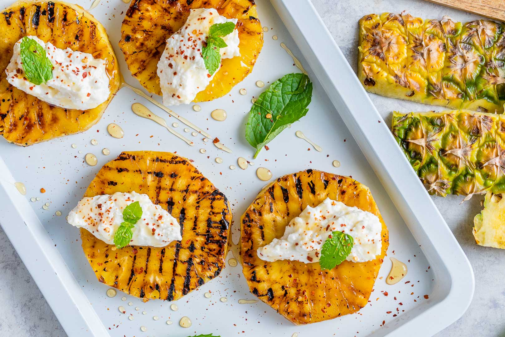 Grilled Pineapple with Ricotta + Honey