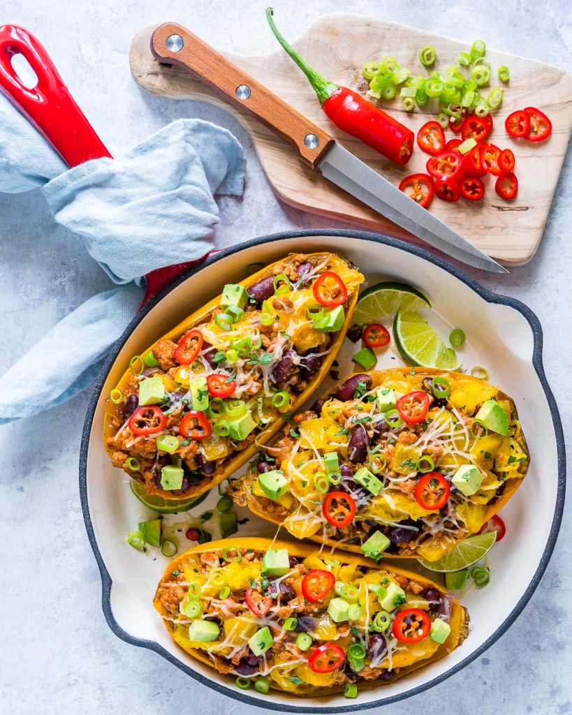 Healthy Taco Stuffed Spaghetti Squash