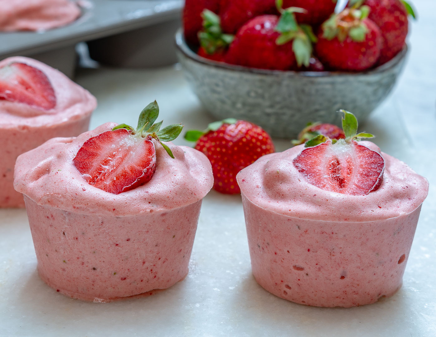 Clean Recipe Strawberry Protein Nice Cream Cups