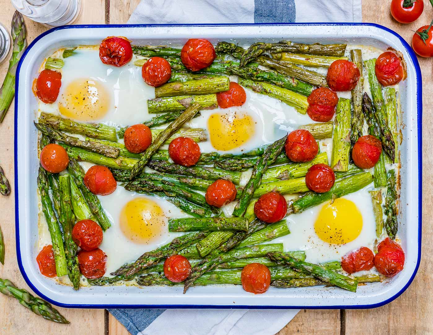 Roasted Tomato Asparagus Egg Bake Clean Eating