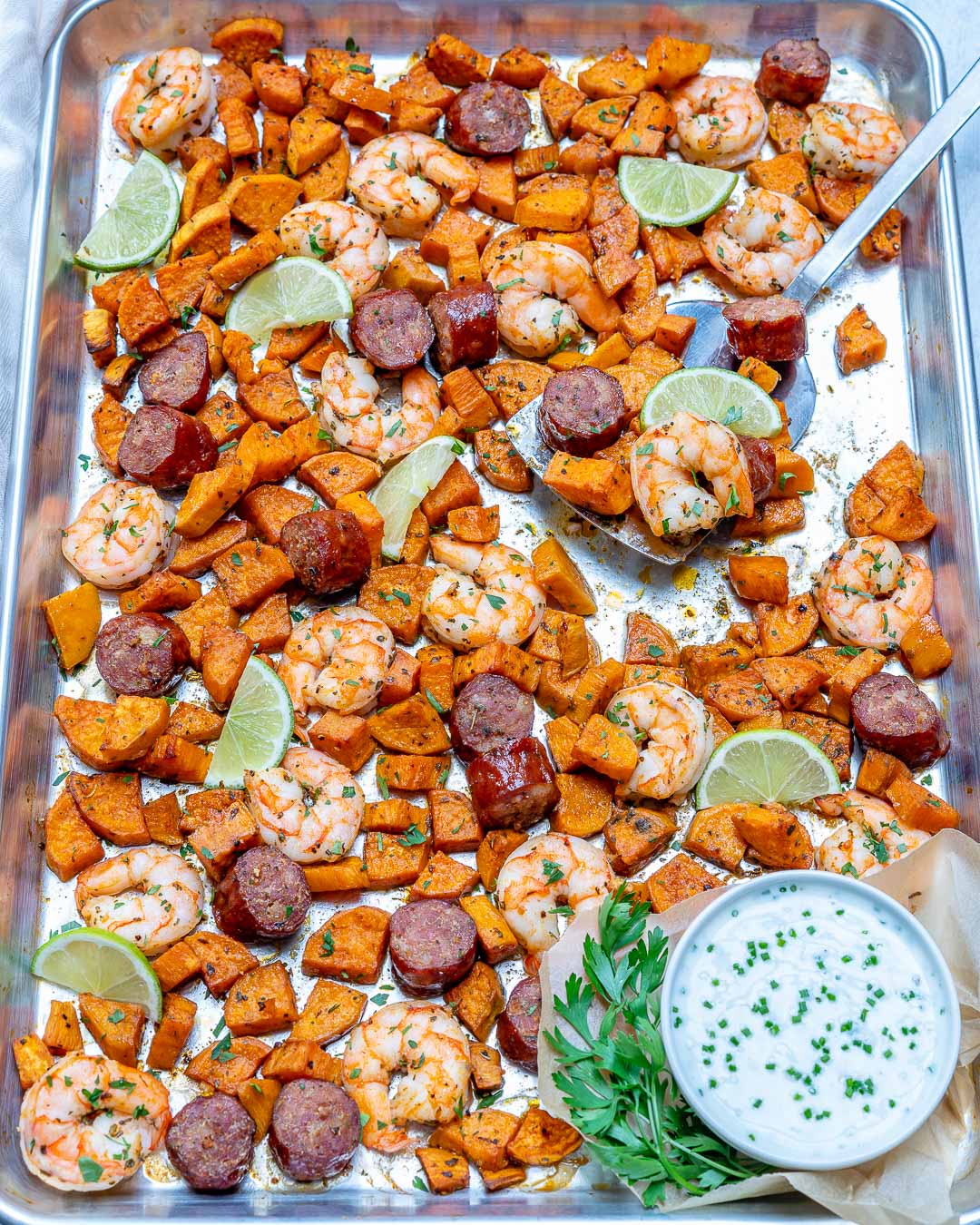 Sheet Pan Shrimp with Special Ranch Sauce