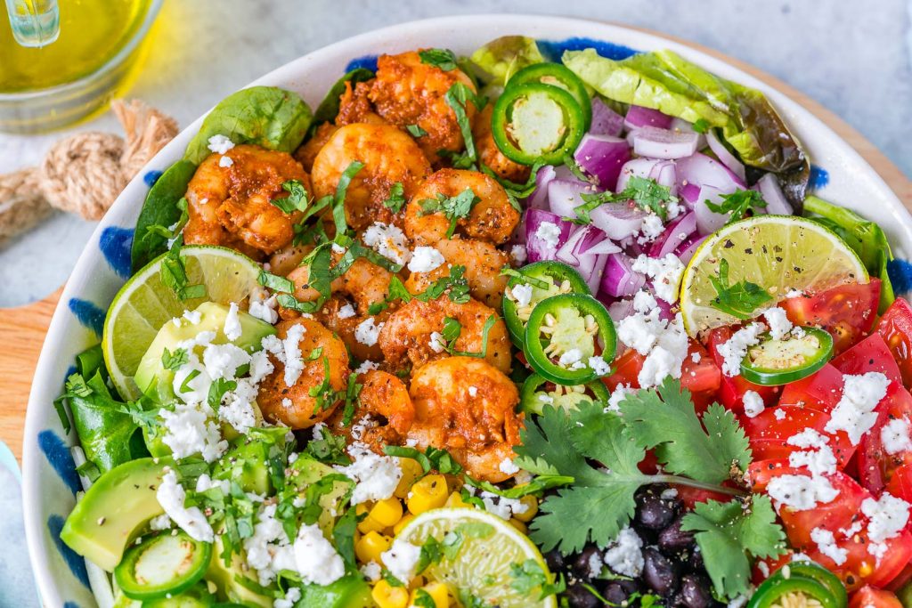 Avocado-Lime Shrimp Taco Salad Recipe