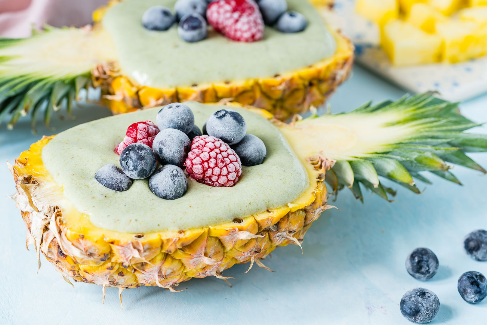 Tropical Smoothie Bowls with Spirulina CleanFoodCrush